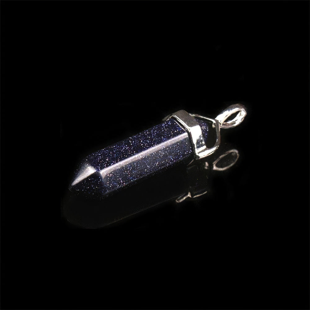 Collar Cuarzo Lluvia De Plata Pendulo